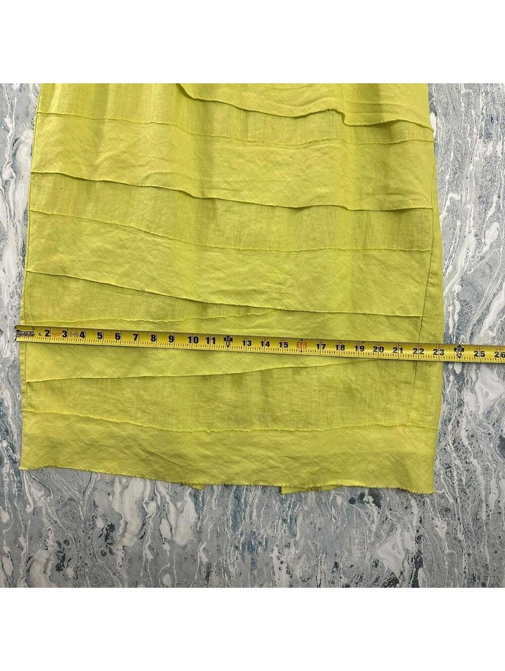 Designer Boho Lemonade Yellow Tiered Maxi Skirt (S) - Picture 6 of 7